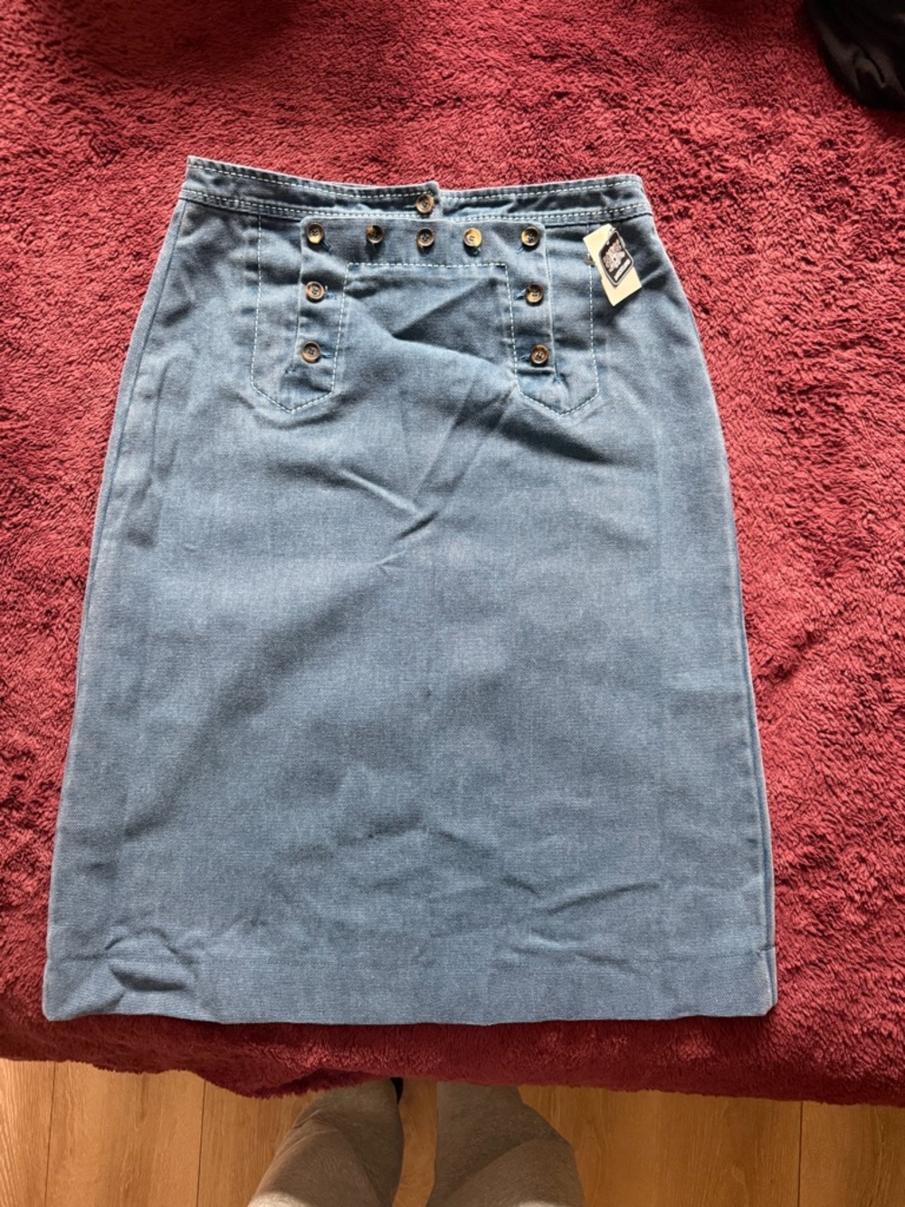 Celine Vintage Canvas Skirt - Blue - Picture 2 of 4